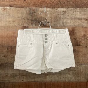 Blue Spice White Jean Shorts